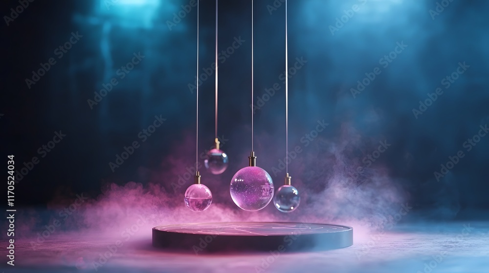 Poster quantum powered experiments recreating newton s classic gravity studies with futuristic holographic 