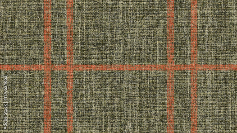 Poster olive and coral crosshatch textured grid pattern design