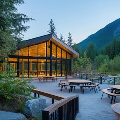 Obraz premium Innovative classroom design in a national park exploring nature through educational programs and hiking trails