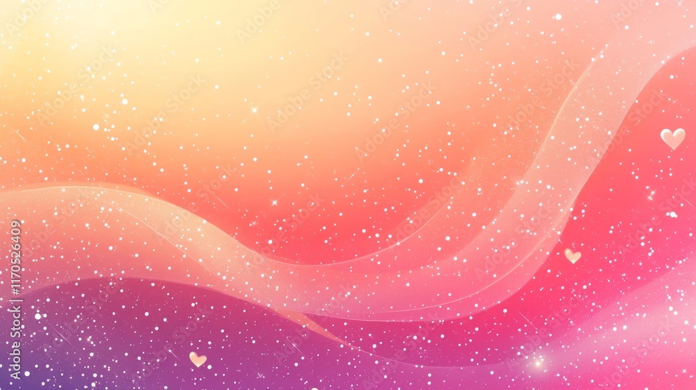 Aufkleber abstract dreamy background with soft pastel colors and delicate hearts, creating a whimsical and rom