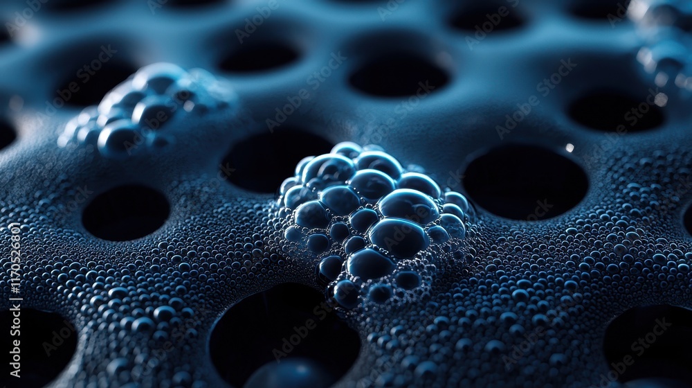 Aufkleber environmental engineering waste management ecosystem concept. close-up of bubbles forming on a textu