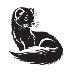 Majestic marten silhouette for innovative artistic designs - Marten black vector
