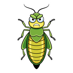 Angry Cucumber Beetle Bug Icon Vector Design for Print