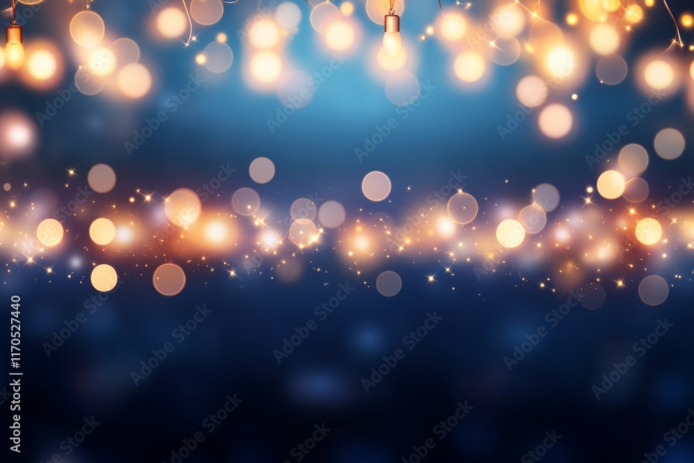Aufkleber a vibrant deep blue backdrop adorned with golden shimmering particles creates an ideal setting for s