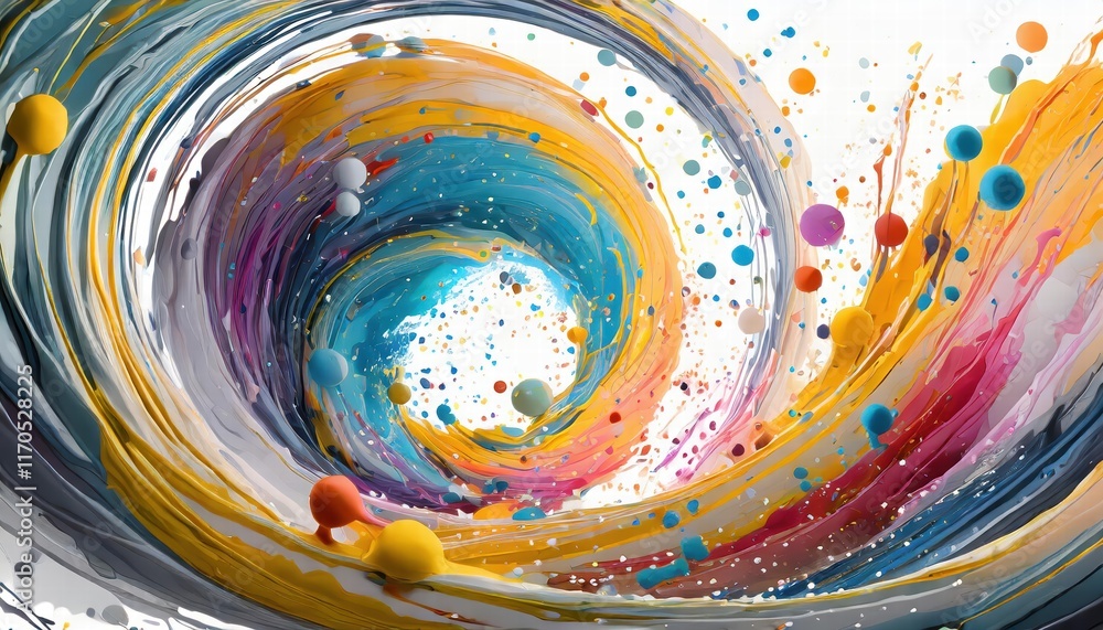 Poster abstract circle liquid motion flow explosion a vibrant display of curved waves and colorful patterns
