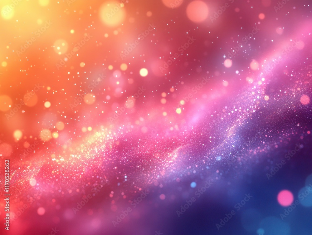 Poster sparkling light background with colorful gradients and bokeh effects