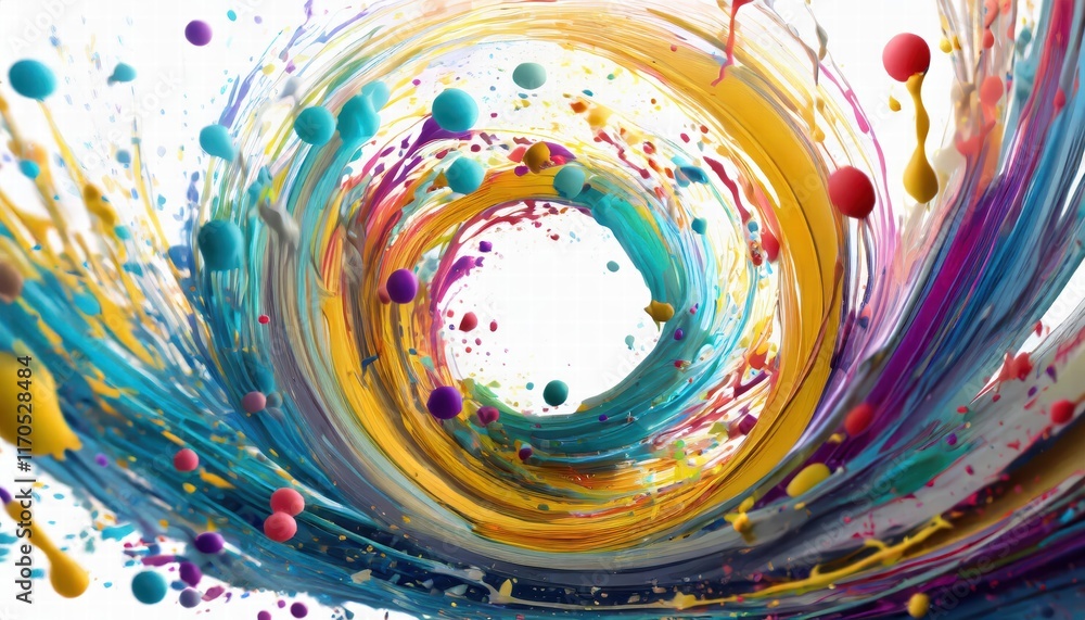 Poster abstract circle liquid motion flow explosion a captivating display of curved waves and colorful patt