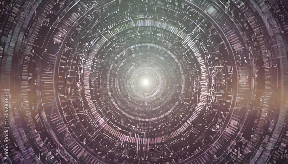 Poster futuristic abstract background illustrating data transfer and technology concepts in a cyberspace en