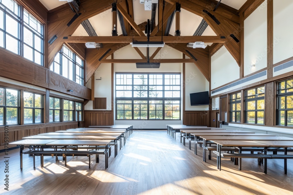 Aufkleber innovative classroom design in a restored historical building with modern amenities and flexible sea