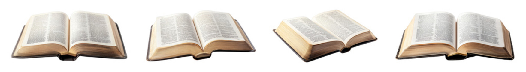 Obraz premium Open vintage books with worn pages and detailed text