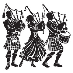 Ceiled Silhouette Vector Illustration, Solid White Background.