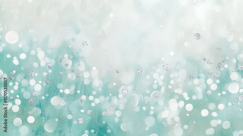 Aufkleber Soft pastel mint background with shimmering bubbles creating a tranquil atmosphere ideal for creative projects