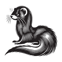 Stylish mink silhouette for digital and print projects - Mink illustration - minimallest mink vector
