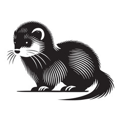 Elegant mink silhouette for innovative design projects - Mink black vector
