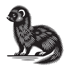 Bold mink silhouette for artistic design projects - Mink illustration - minimallest mink vector
