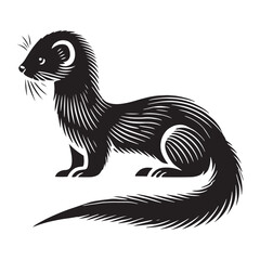 Minimalistic mink silhouette for digital and creative needs - Mink illustration - minimallest mink vector
