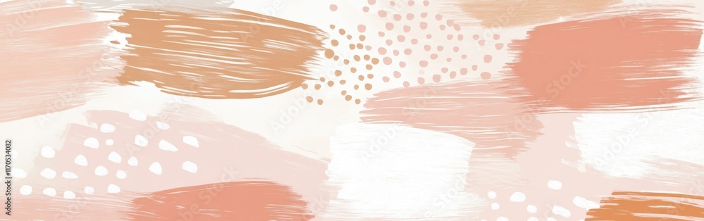 Poster backdrop of soft pencil strokes in muted pink and earthy tones creates a warm and inviting artistic 