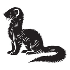 Unique mink silhouette for versatile creative uses - Mink illustration - minimallest mink vector
