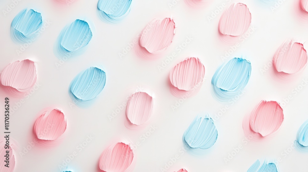 Poster Colorful minimalist pencil strokes create an abstract pattern on a white background in a calming design perfect for modern decor