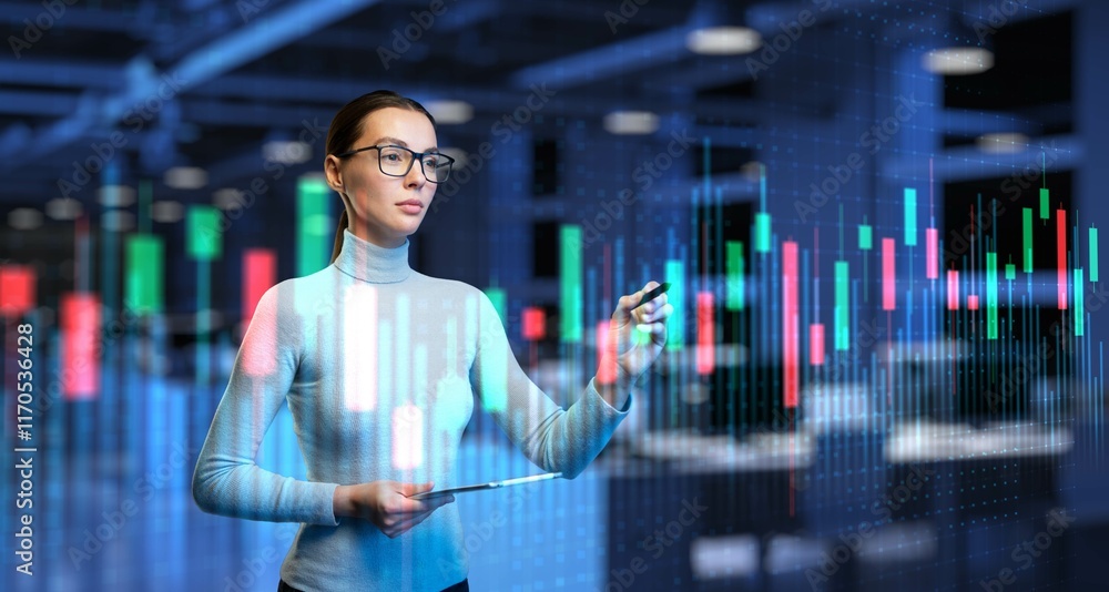 Poster interactive data visualization for financial market insights and decision-making.