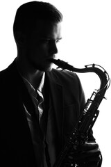 man playing saxophone