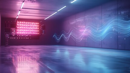 Quantum Computing Showcasing Trigonometric Principles in Wave Mechanics with Holographic Sine Wave Visualizations