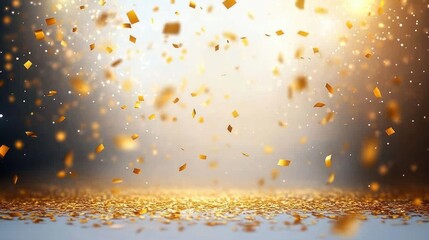 Golden Confetti Background for Celebration and Festivity