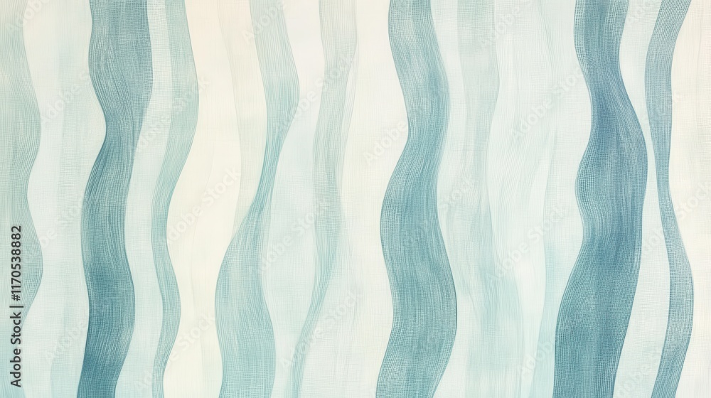 Poster elegant pastel blue design featuring flowing pencil strokes creating a calming and serene aesthetic 
