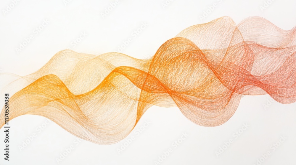 Aufkleber elegant coral arcs create a flowing visual rhythm in soft hues against a minimalist backdrop