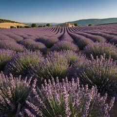 Fototapeta premium Rolling hills of lavender in Provence, France, stretching into the horizon