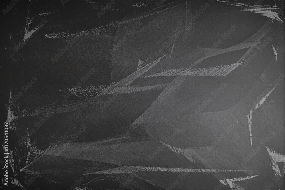 Poster abstract textured image with angular gray brush strokes over a dark background, showcasing an artist