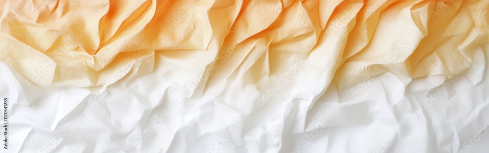 Aufkleber Crinkled textured composition with warm tones on a clean white background capturing subtle detail and variation in light