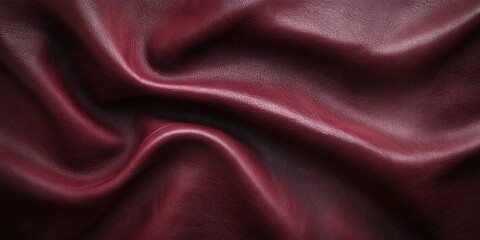 Obraz premium Close-Up of Luxurious Red Leather Texture with Natural Grain and Folds