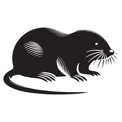 Unique mole silhouette for artistic digital designs - Mole illustration - minimallest mole vector
