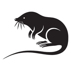 Detailed mole silhouette for versatile artistic projects - Mole black vector

