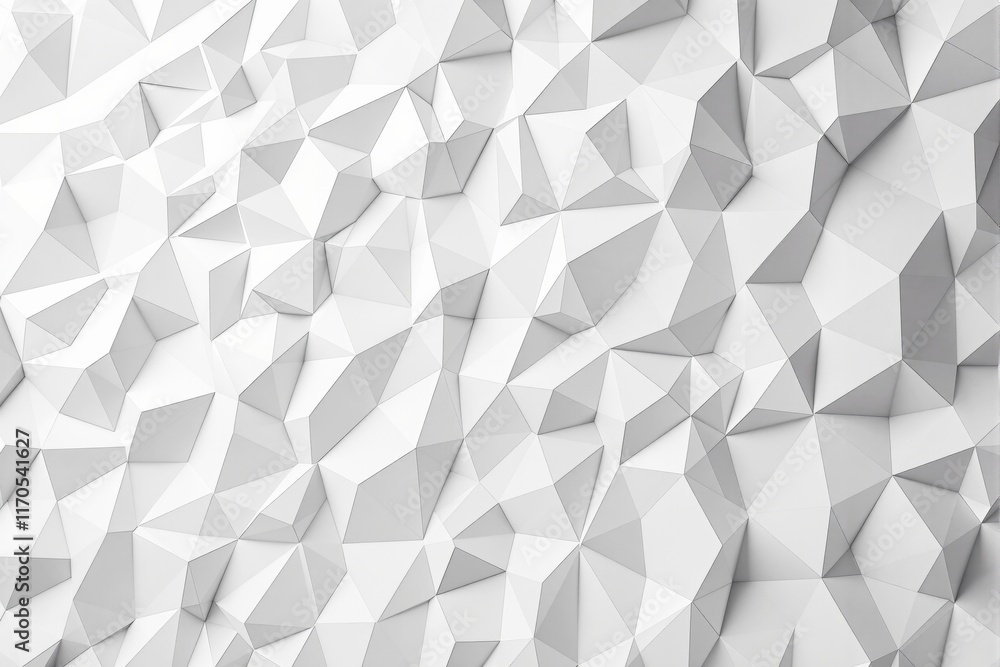 Poster abstract white polygonal pattern with triangular shapes, clean minimalist style, light background, c