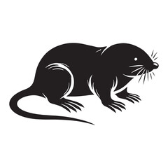 Unique mole silhouette for modern creative projects - Mole illustration - minimallest mole vector
