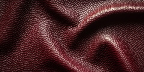 Naklejka premium Close-Up of Luxurious Red Leather Texture with Natural Grain and Folds