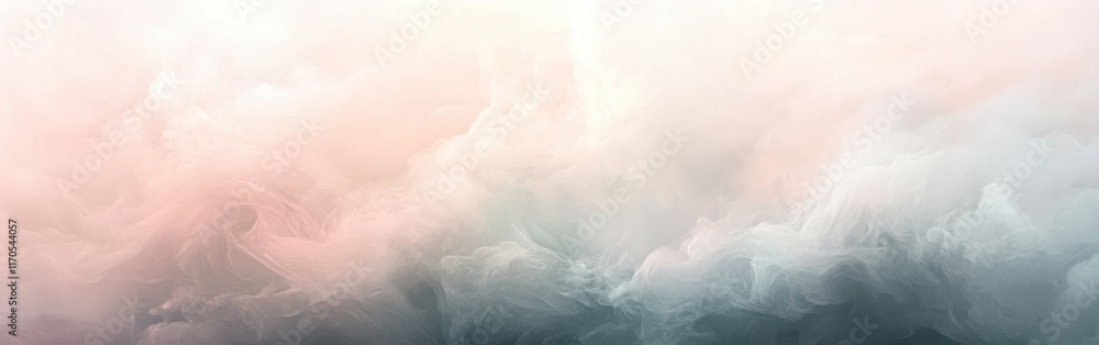 Poster softly blended pink and gray hues create a calming abstract design, evoking tranquility and peace in