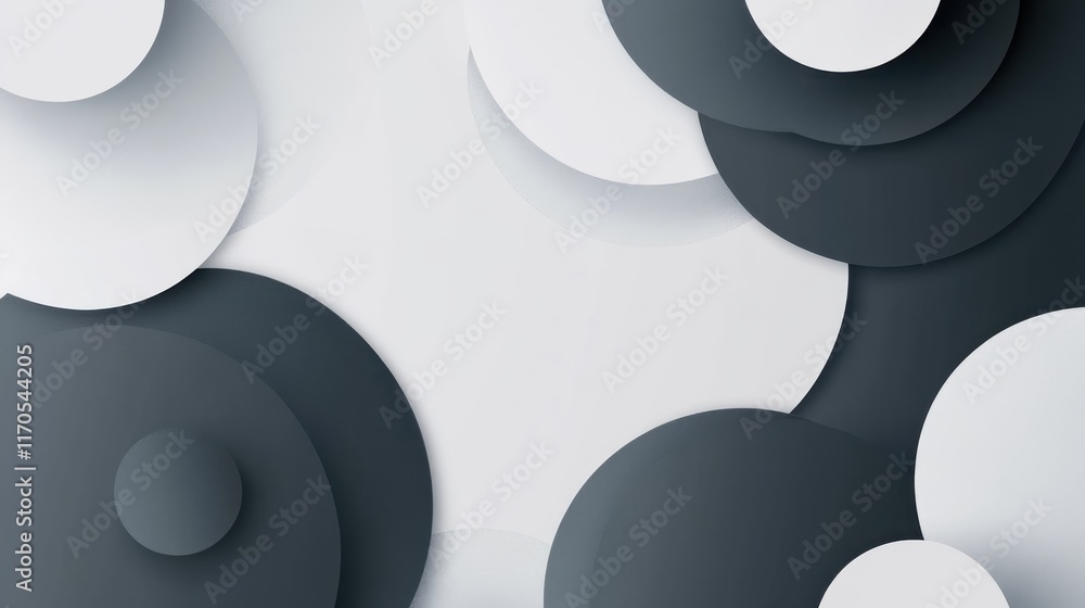 Poster exploration of abstract gradient shapes in a harmonious monochrome composition