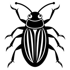 Angry Cucumber Beetle Bug Icon Vector Illustration for Print