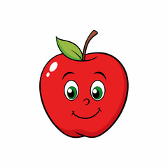 Fresh Apple with White Background 