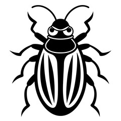 Angry Cucumber Beetle Bug Icon Vector Illustration for Print