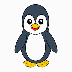Cute Penguin on White Background