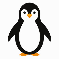 Cute Penguin on White Background