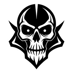 Symmetric Black Skull Design for Print