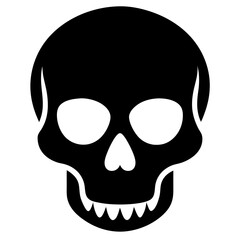 Symmetric Black Skull Design for Print