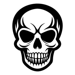 Symmetric Black Skull Design for Print