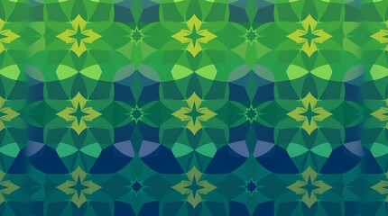 Fototapeta premium Green Gradient Kaleidoscope Pattern 