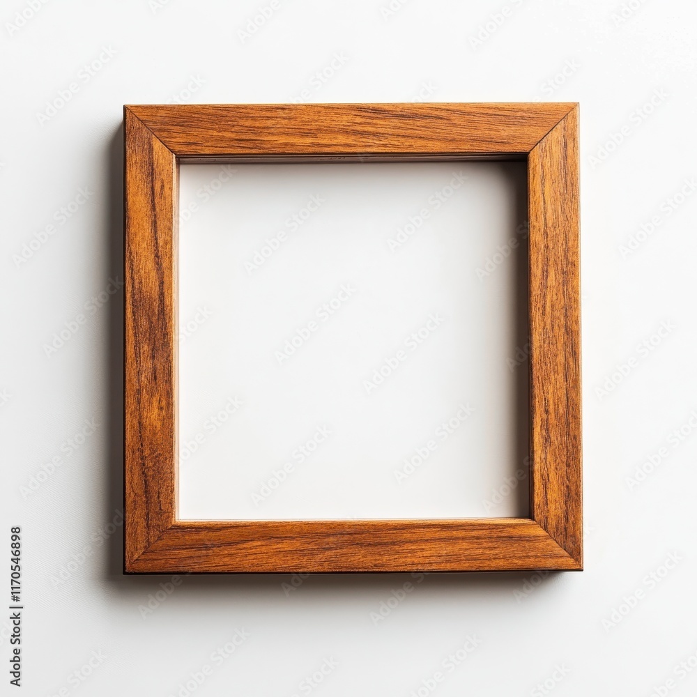 Poster polished wooden picture frame against a clean background ready for display or decoration in a home s